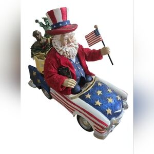 Vintage Kurt Adler Patriotic Americana Santa Claus Holiday President Music Box